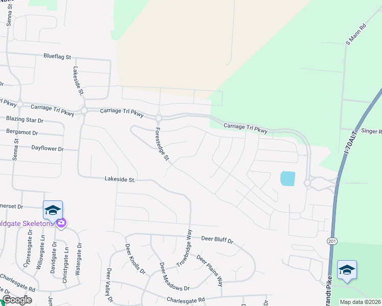 map of restaurants, bars, coffee shops, grocery stores, and more near 3245 Dry Run Street in Tipp City