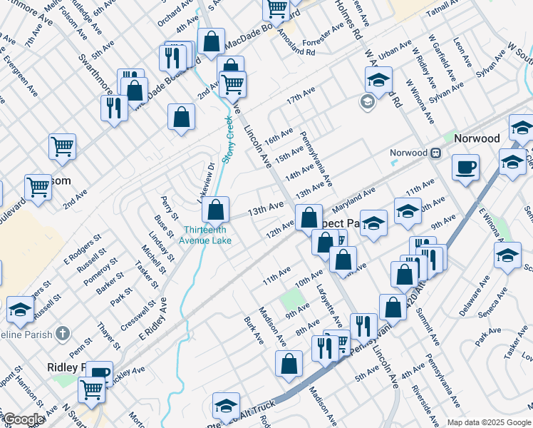 map of restaurants, bars, coffee shops, grocery stores, and more near 1212 Lafayette Avenue in Prospect Park