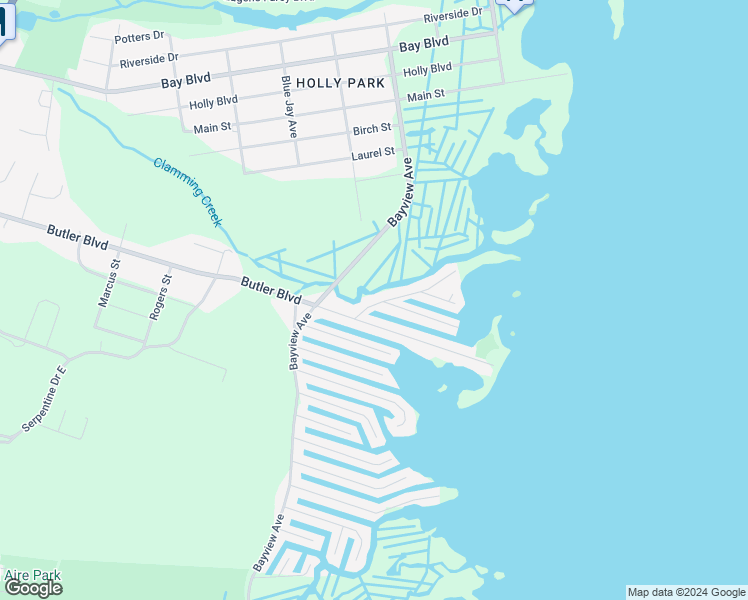 map of restaurants, bars, coffee shops, grocery stores, and more near 260 North Bay Drive in Ocean County