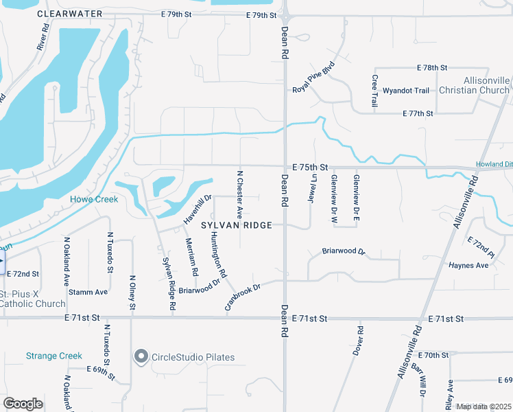 map of restaurants, bars, coffee shops, grocery stores, and more near 3906 Glenview Drive in Indianapolis