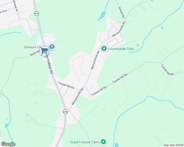 map of restaurants, bars, coffee shops, grocery stores, and more near 3480 Messersmith Road in York
