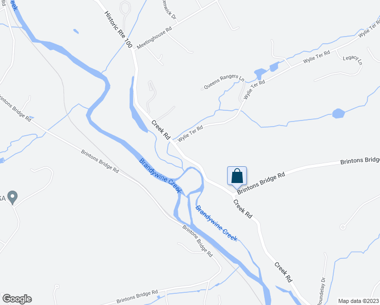 map of restaurants, bars, coffee shops, grocery stores, and more near 1321 South Creek Road in West Chester