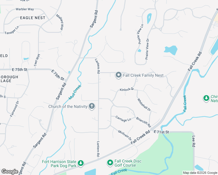 map of restaurants, bars, coffee shops, grocery stores, and more near 8824 Briarclift Road in Indianapolis