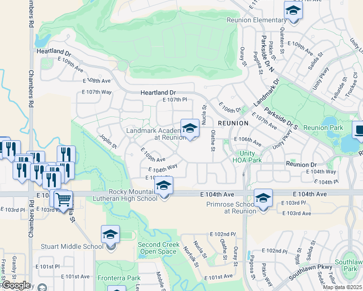 map of restaurants, bars, coffee shops, grocery stores, and more near 10566 Memphis Street in Commerce City