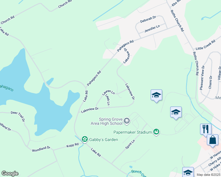 map of restaurants, bars, coffee shops, grocery stores, and more near 6370 Lauren Lane in Spring Grove