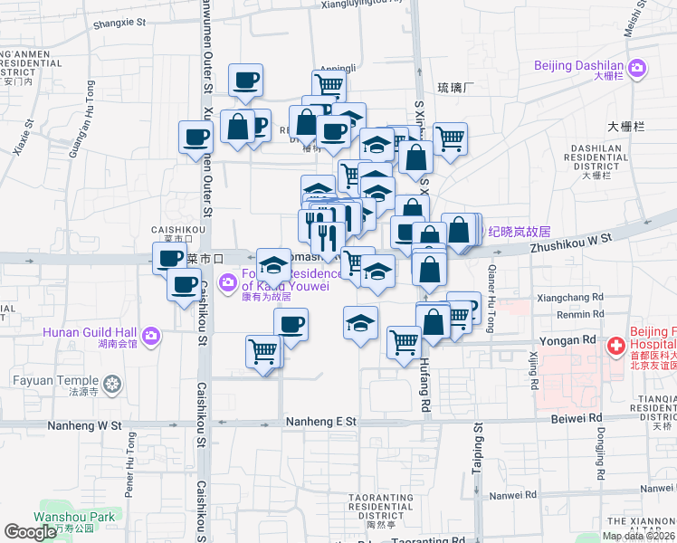 map of restaurants, bars, coffee shops, grocery stores, and more near in 
