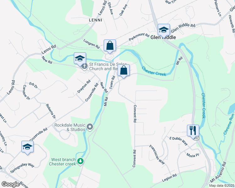 map of restaurants, bars, coffee shops, grocery stores, and more near 644 Convent Road in Aston