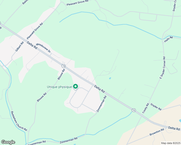 map of restaurants, bars, coffee shops, grocery stores, and more near 1235 Delta Road in Red Lion