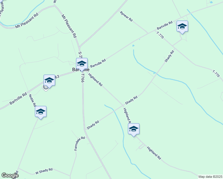 map of restaurants, bars, coffee shops, grocery stores, and more near 89 Highland Road in Christiana