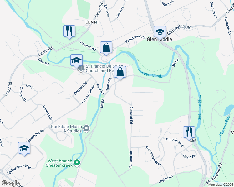 map of restaurants, bars, coffee shops, grocery stores, and more near 644 Convent Road in Aston