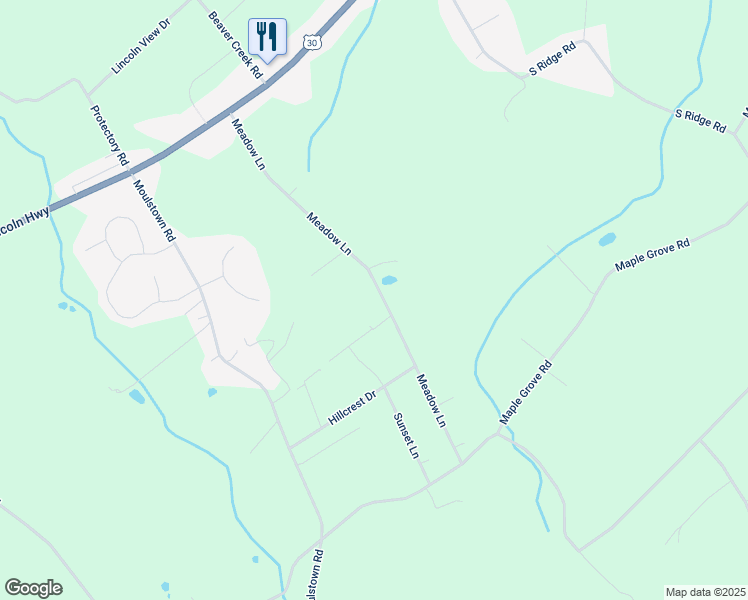 map of restaurants, bars, coffee shops, grocery stores, and more near 114 Meadowbrook Lane in Abbottstown