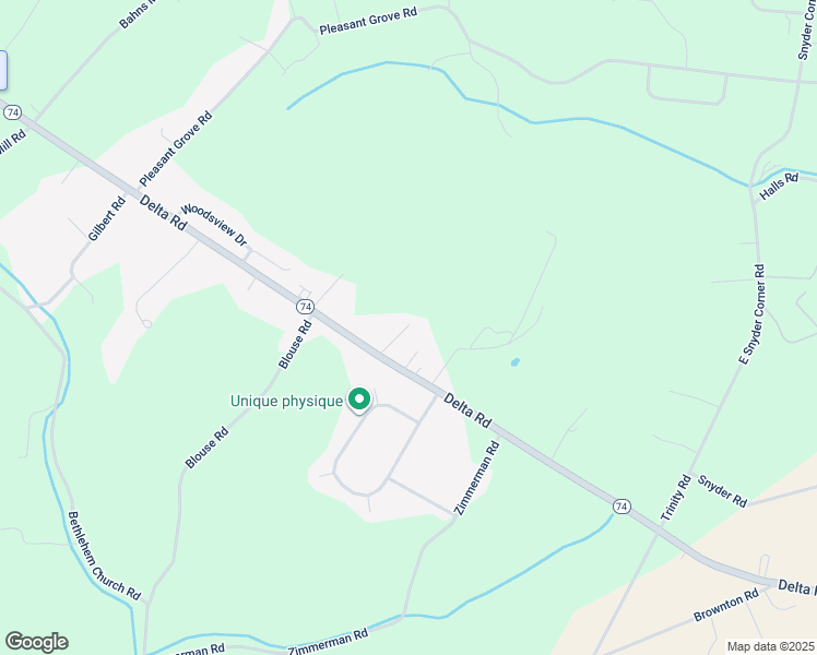 map of restaurants, bars, coffee shops, grocery stores, and more near 1229 Delta Road in Red Lion