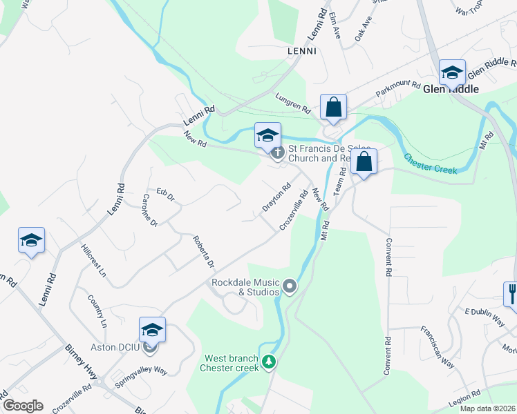 map of restaurants, bars, coffee shops, grocery stores, and more near 55 Drayton Road in Aston
