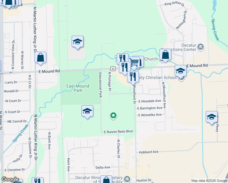 map of restaurants, bars, coffee shops, grocery stores, and more near 1330 East Wellington Way in Decatur