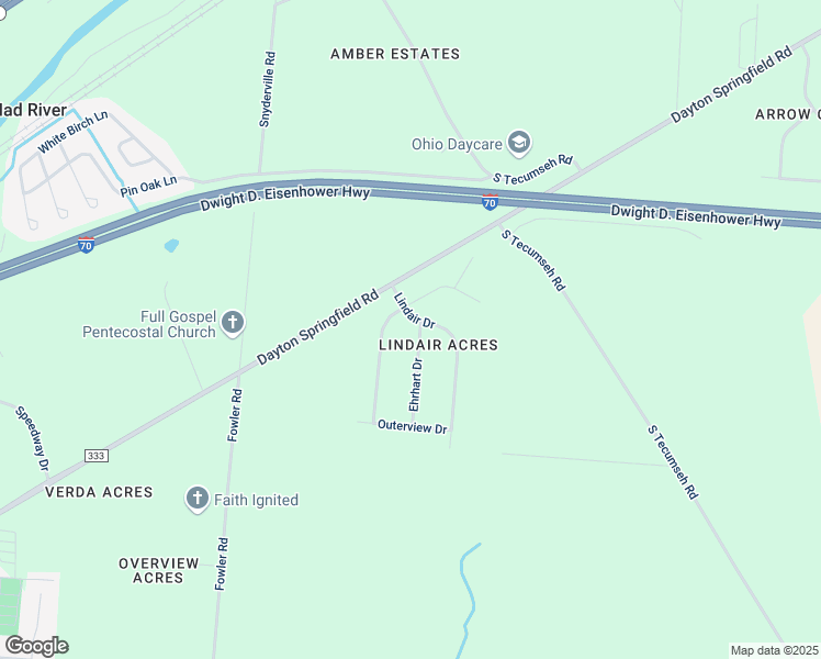 map of restaurants, bars, coffee shops, grocery stores, and more near 2501 Ehrhart Drive in Springfield
