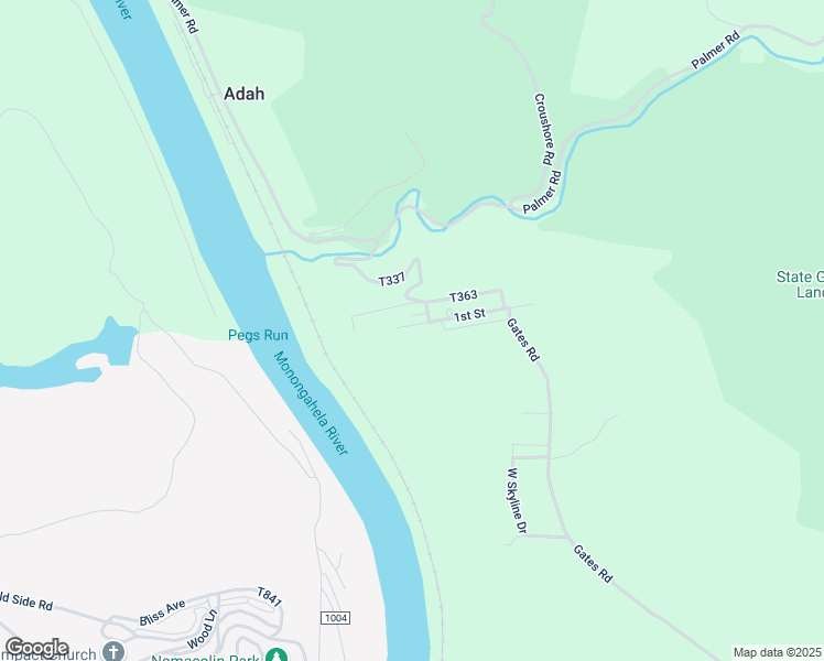 map of restaurants, bars, coffee shops, grocery stores, and more near 331 1st Street in Adah