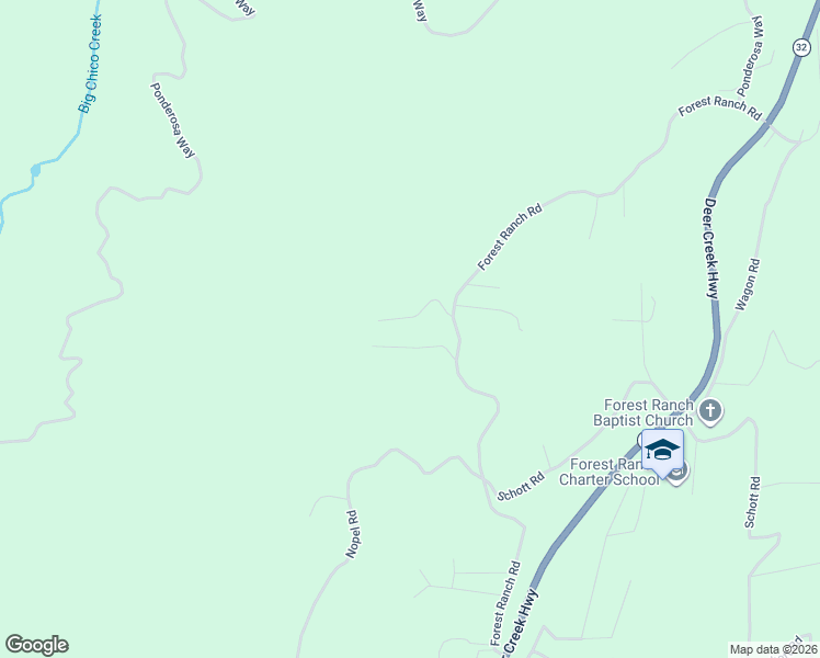 map of restaurants, bars, coffee shops, grocery stores, and more near 4715 Peregrine Road in Forest Ranch