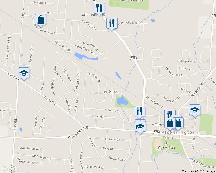 map of restaurants, bars, coffee shops, grocery stores, and more near 212 Knowlton Ct in Pickerington