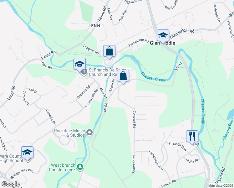 map of restaurants, bars, coffee shops, grocery stores, and more near 647 Convent Road in Aston