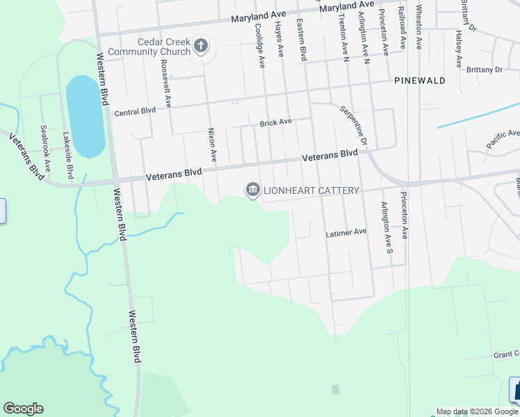 map of restaurants, bars, coffee shops, grocery stores, and more near 299 Elizabeth Avenue in Ocean County