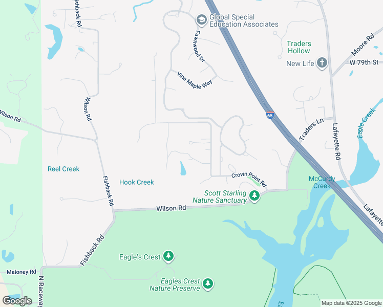 map of restaurants, bars, coffee shops, grocery stores, and more near 8435 Crown Point Road in Indianapolis