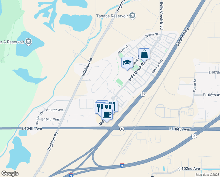 map of restaurants, bars, coffee shops, grocery stores, and more near 10491 Boston Street in Henderson