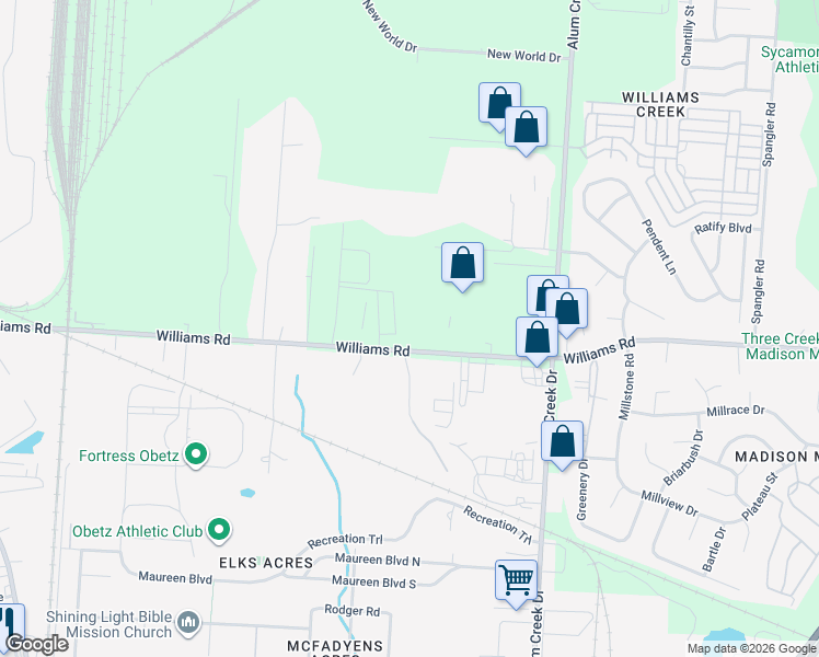 map of restaurants, bars, coffee shops, grocery stores, and more near 2216-2270 Williams Road in Columbus