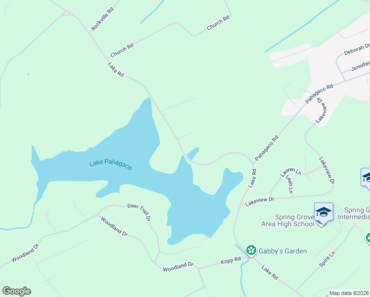 map of restaurants, bars, coffee shops, grocery stores, and more near 1243 Lake Road in Spring Grove