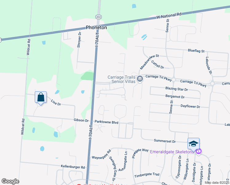 map of restaurants, bars, coffee shops, grocery stores, and more near 4688 Cobblestone Drive in Tipp City