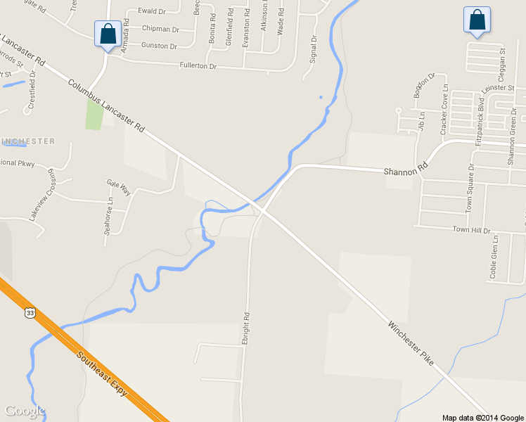map of restaurants, bars, coffee shops, grocery stores, and more near Winchester Pike & Shannon Rd in Blacklick Estates
