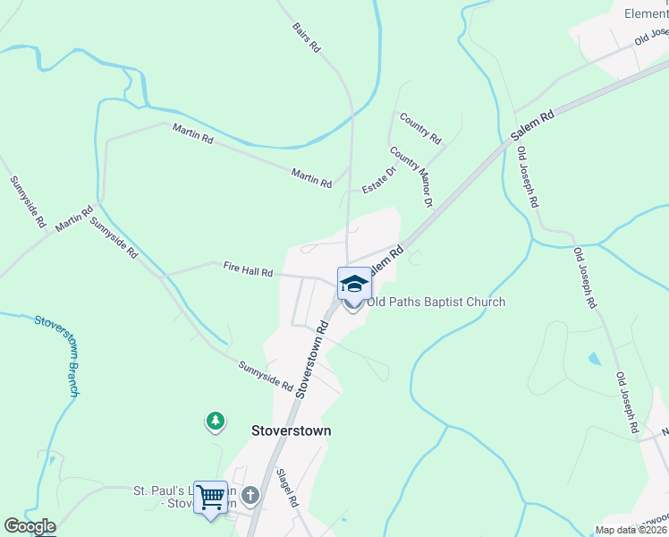 map of restaurants, bars, coffee shops, grocery stores, and more near 1826 Stoverstown Road in Spring Grove