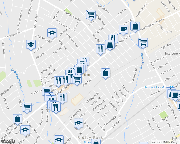 map of restaurants, bars, coffee shops, grocery stores, and more near 227 Fernwood Avenue in Folsom