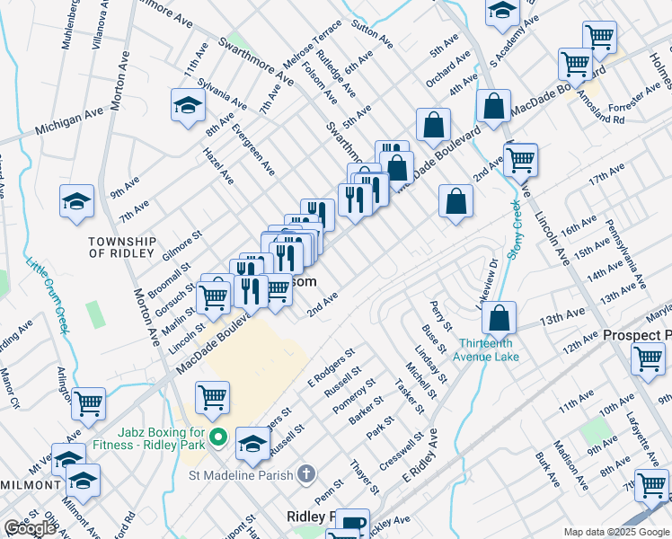 map of restaurants, bars, coffee shops, grocery stores, and more near 216 Fernwood Avenue in Folsom