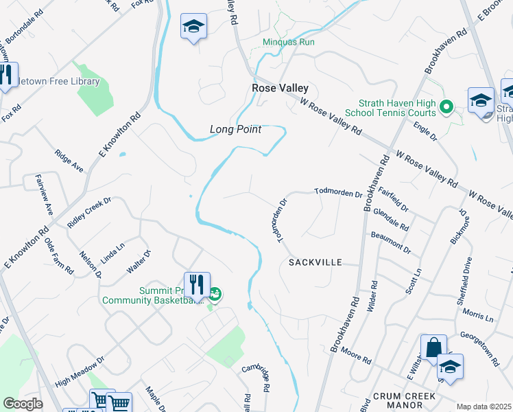 map of restaurants, bars, coffee shops, grocery stores, and more near 10 Forest View Road in Rose Valley
