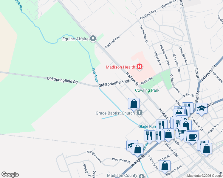 map of restaurants, bars, coffee shops, grocery stores, and more near 75 Old Springfield Road in London