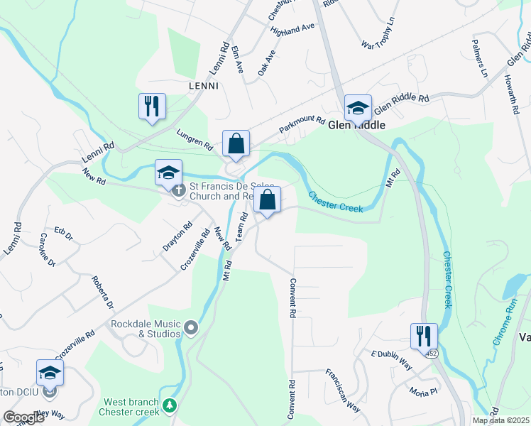 map of restaurants, bars, coffee shops, grocery stores, and more near 1000 Herald Square in Aston