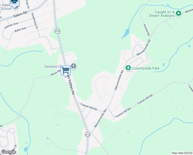 map of restaurants, bars, coffee shops, grocery stores, and more near 1424 Whispering Springs Drive in York