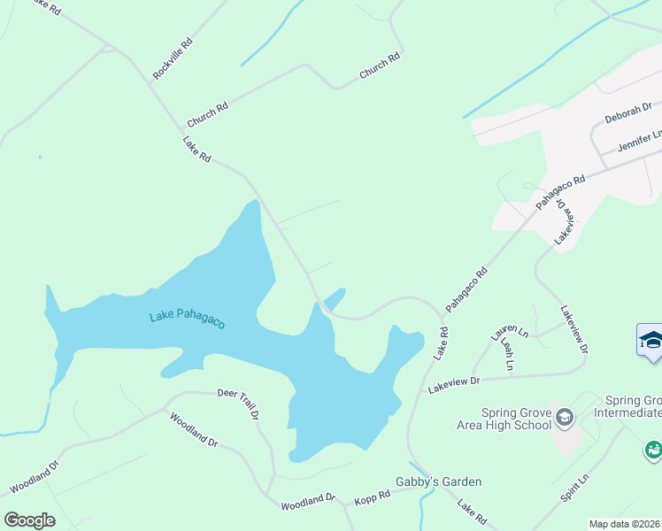 map of restaurants, bars, coffee shops, grocery stores, and more near 1207 Lake Road in Spring Grove