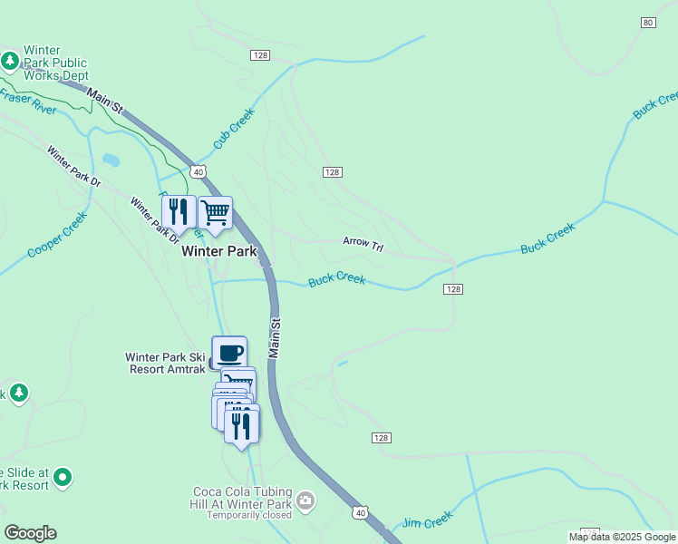 map of restaurants, bars, coffee shops, grocery stores, and more near 532 Timberland Lane in Winter Park