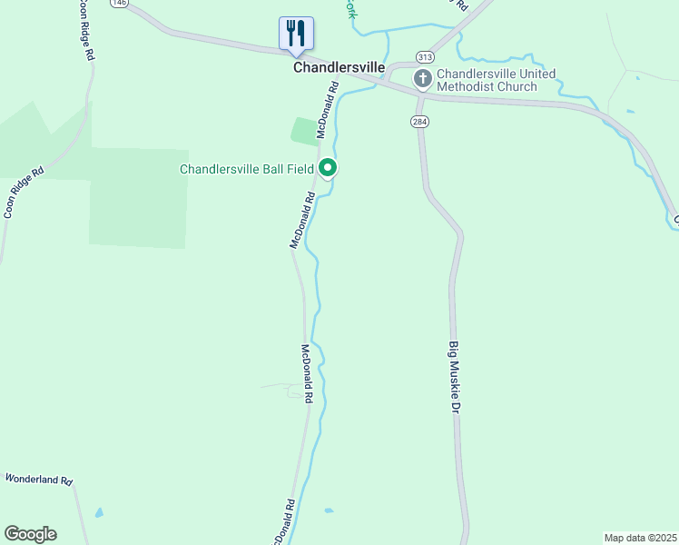map of restaurants, bars, coffee shops, grocery stores, and more near 4400 McDonald Road in Chandlersville