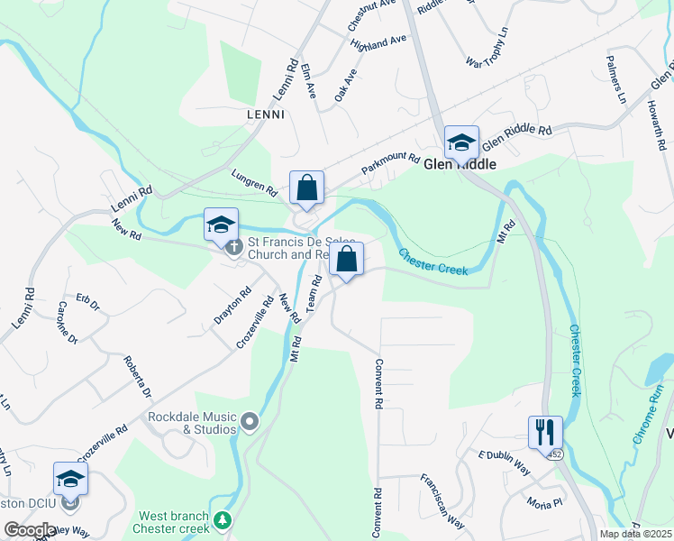 map of restaurants, bars, coffee shops, grocery stores, and more near 1000 Herald Square in Aston