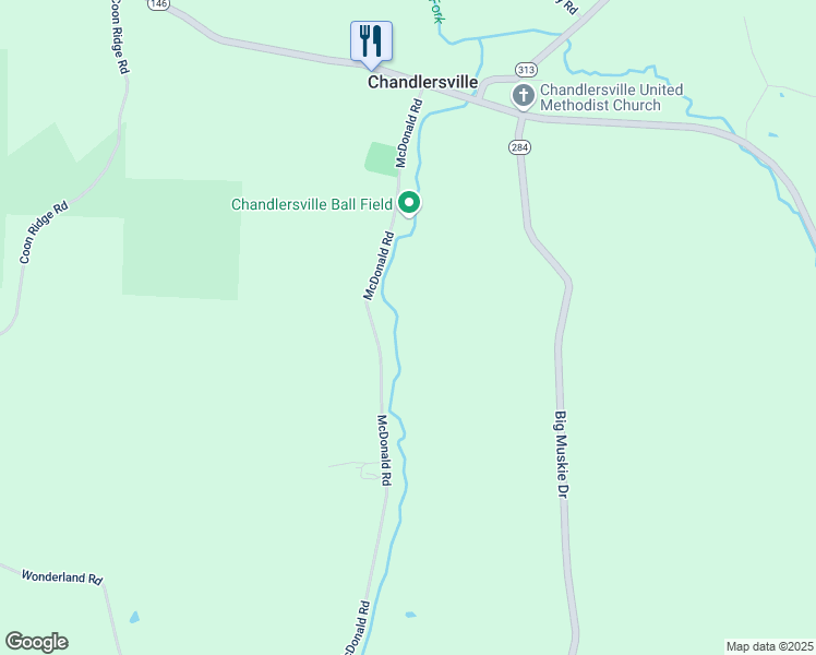 map of restaurants, bars, coffee shops, grocery stores, and more near 4400 McDonald Road in Chandlersville