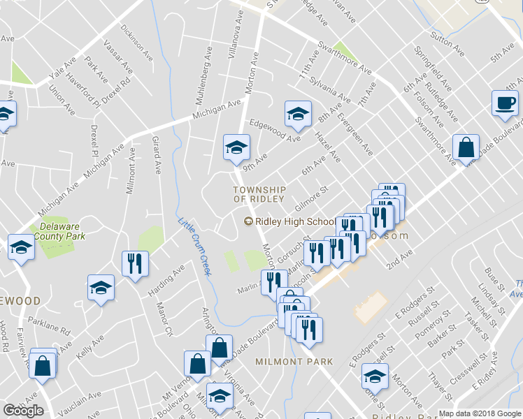 map of restaurants, bars, coffee shops, grocery stores, and more near 102 6th Avenue in Folsom