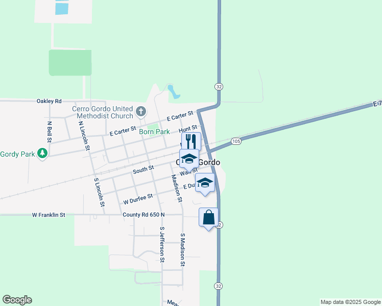 map of restaurants, bars, coffee shops, grocery stores, and more near in Cerro Gordo