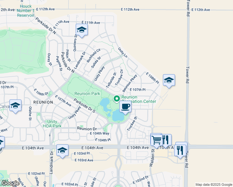 map of restaurants, bars, coffee shops, grocery stores, and more near in Commerce City