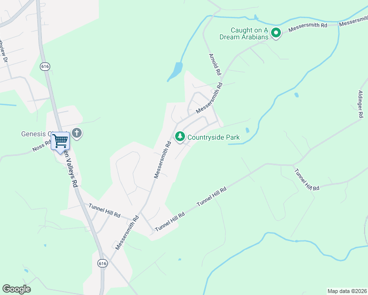 map of restaurants, bars, coffee shops, grocery stores, and more near 226 Country Ridge Drive in York