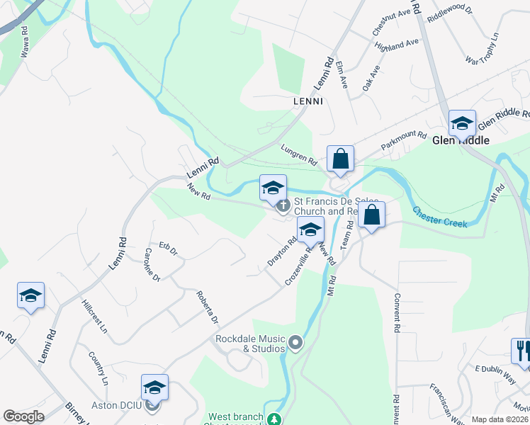 map of restaurants, bars, coffee shops, grocery stores, and more near 39 New Road in Aston