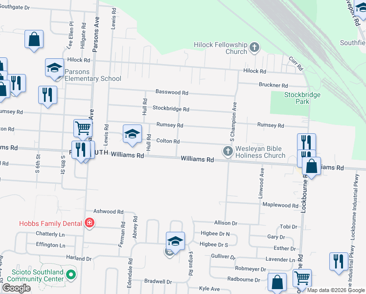 map of restaurants, bars, coffee shops, grocery stores, and more near 696 Colton Road in Columbus