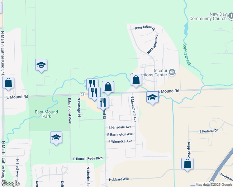 map of restaurants, bars, coffee shops, grocery stores, and more near in Decatur