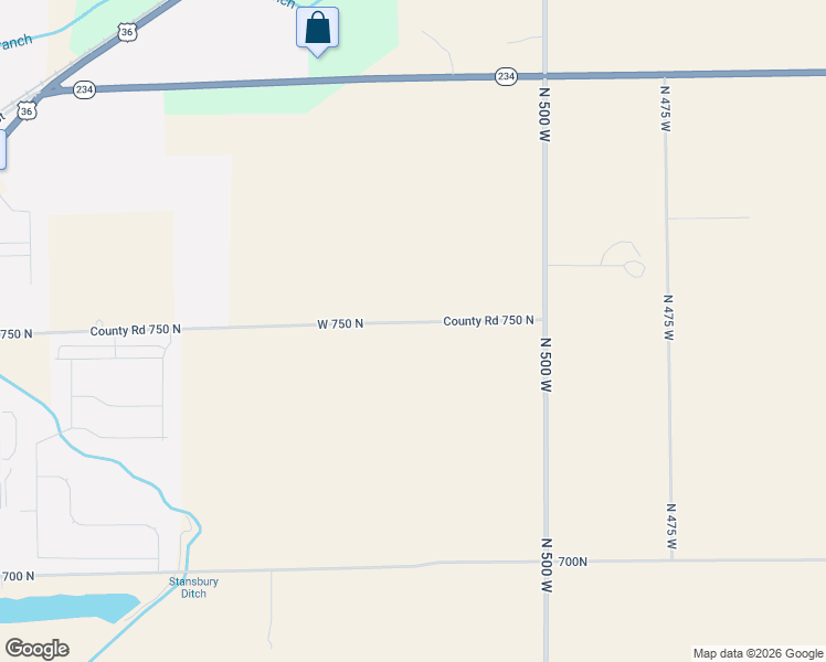 map of restaurants, bars, coffee shops, grocery stores, and more near 5215 West 750 North in McCordsville